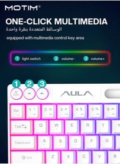 Motim 61 Keys Wired RGB Gaming Keyboard with Phone Holder, Ultral Compact Wired Mechanical Keyboard RGB Backlit, Full-Sized Typewriter, for iOS Android and Window  - Image 5