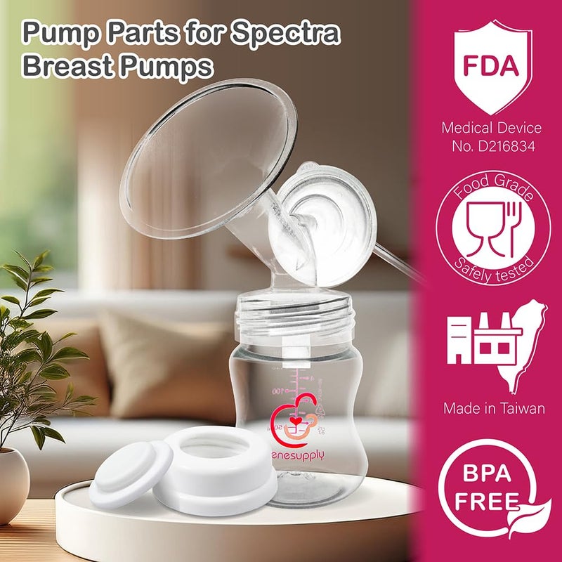 Nenesupply Pump Parts Compatible with Spectra S2 S1 9 Plus Breast Pump to Replace Spectra Pump Parts S2 Accessories Flange 19mm Duckbill Valve Tubing Bottles Backflow Protector - Image 2