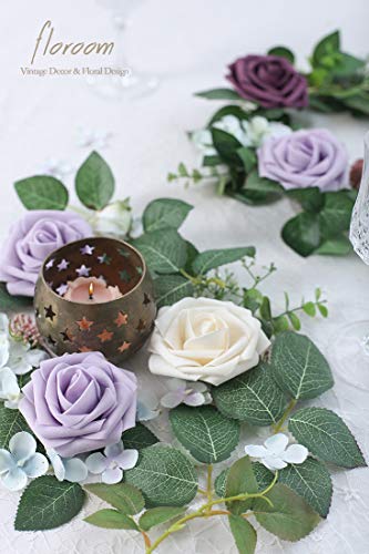 Floroom Artificial Flowers 25pcs Real Looking Cream Foam Fake Roses with Stems for DIY Wedding Bouquets Bridal Shower Centerpieces Floral Arrangements Party Tables Home Decorations - Image 4