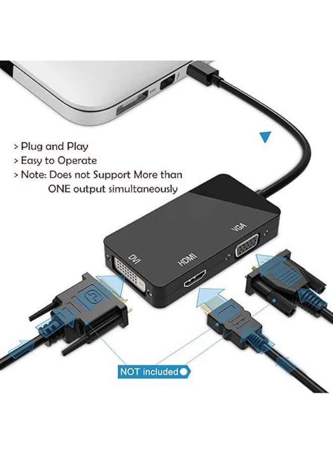 محول Mini DisplayPort إلى HDMI/DVI/VGA – 3 في 1 بدقة 4K – متعدد الاستخدامات ومثالي للتوصيل اليومي - Image 1