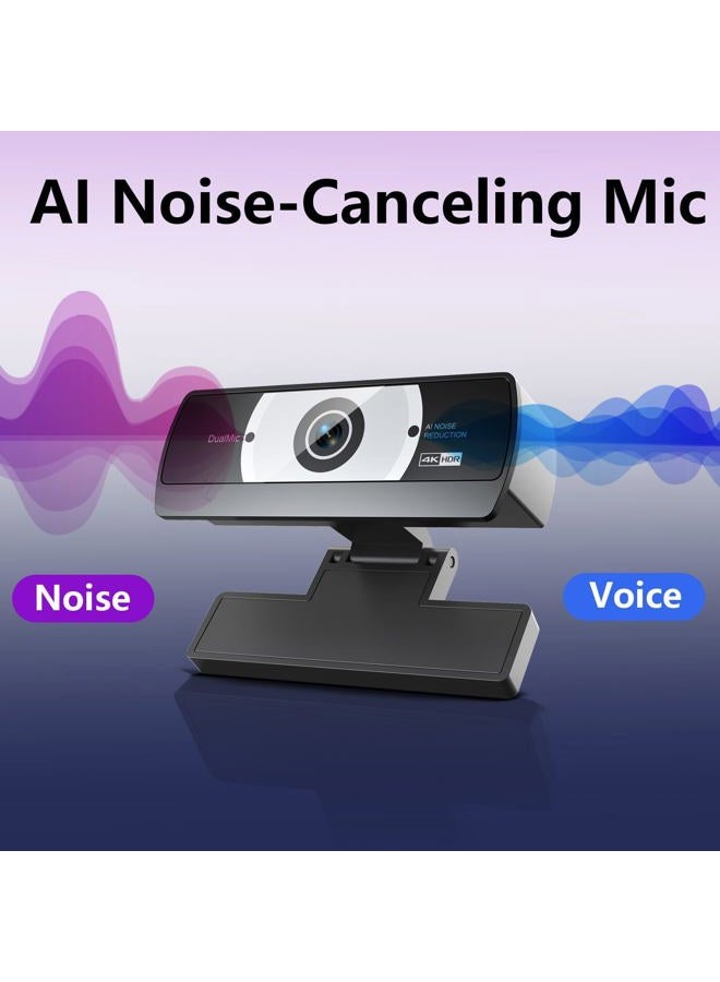 XOCLON 4K Webcam for PC - 4K Ultra HD Computer Camera with PDAF Autofocus, AI Noise-Canceling Mic, Auto Lighting Correction, 80° FOV, USB-A Plug & Play for Virtual Meetings, Live Streaming, Online Learning - Image 5