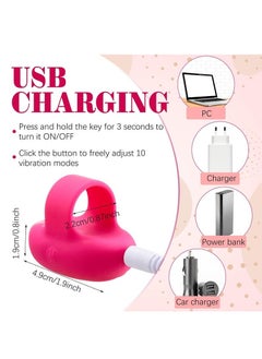 Gonice Pocket Mini Ring Facial and Eye Massage Ball USB Rechargeable Fingertip Massager Rose Red Face Massager Facial Muscle Tightening Anti Aging Relief Eyes Dark Circles Eye Puffiness Fatigue  - Image 2