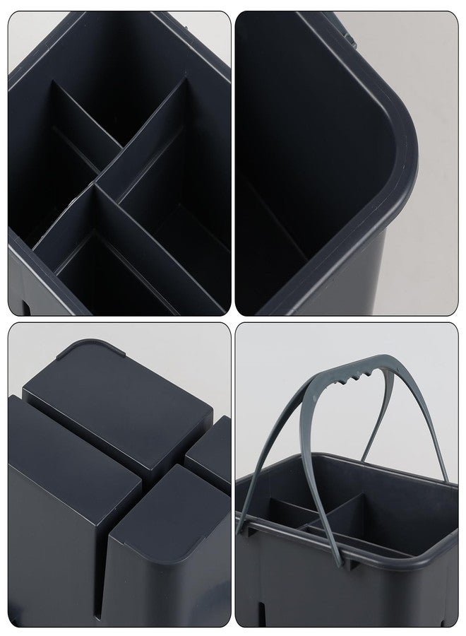 Wekioger 1-Pack Plastic Carry Caddy with Handle, Cleaning Caddy Organizer, Gray - Image 3