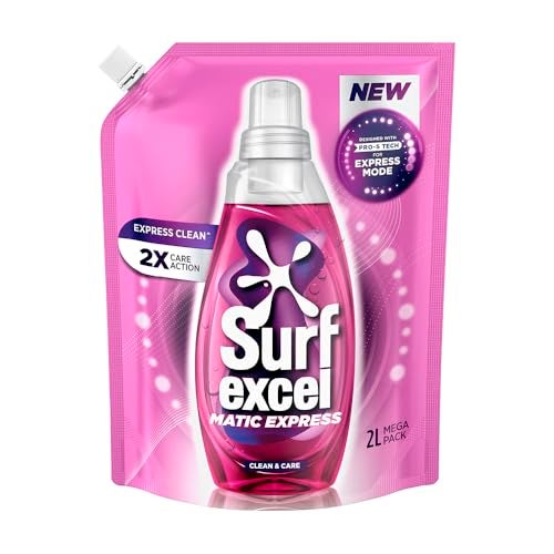 Surf Excel Matic Express Liquid Detergent | Express Clean with 2X Care Action 2ltr pouch - Image 1