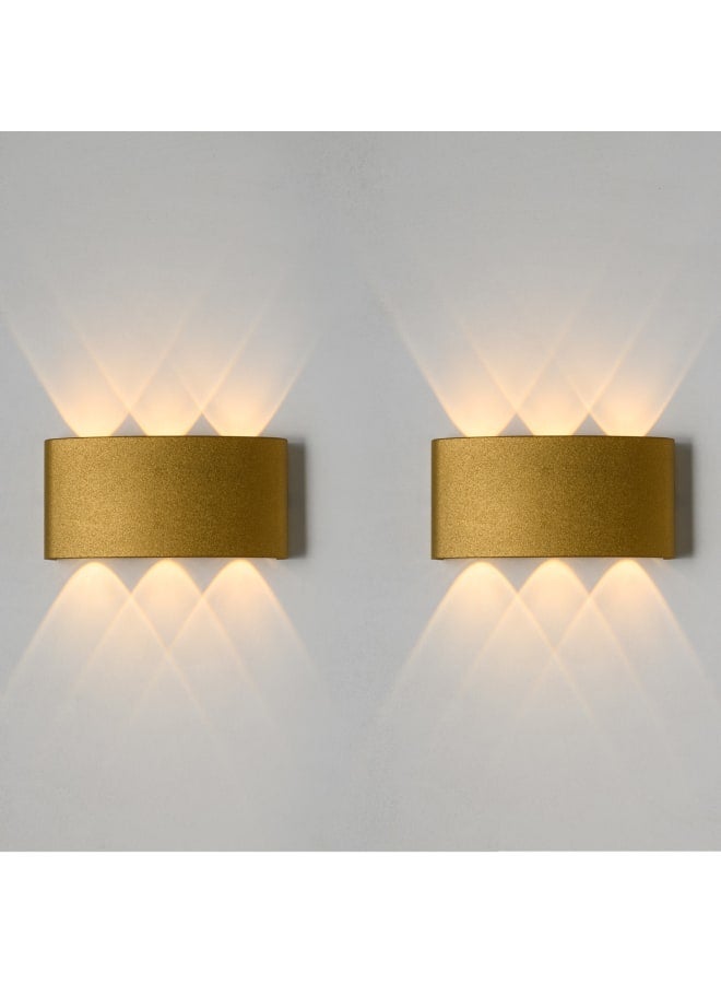 الروضة للإضاءة قطعتان عصريتان وأنيقتان عالي الجودة  ،  اب داون ،  ابليك ،  اللون: ذهبي ،  الخامة: بلاستيك، المقاس :4X18X8، الوات : 6وات