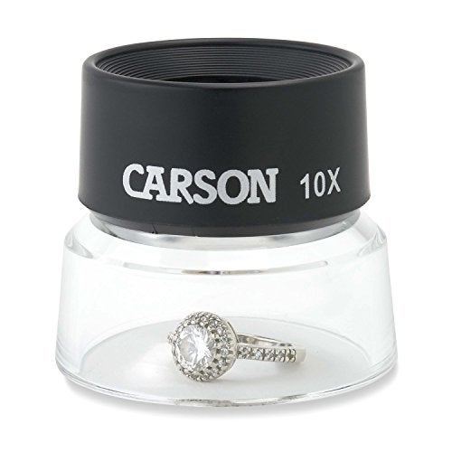 Carson LumiLoupe 10X Power Black/Clear Stand Magnifier, Ambient Light, 1.0 inch Lens Diameter, 2.0 inch Base Diameter, 2.0 x 1.75 x 2.0 inches, 0.05 kg - Image 3