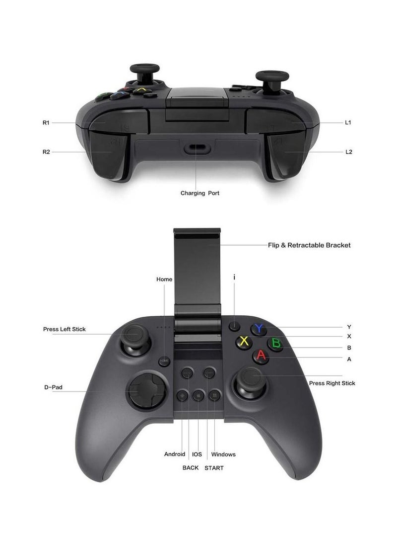 MYGT C04 Wireless Bluetooth Gamepad for PC, Android and PS3 (Black) Not Suport Iphone