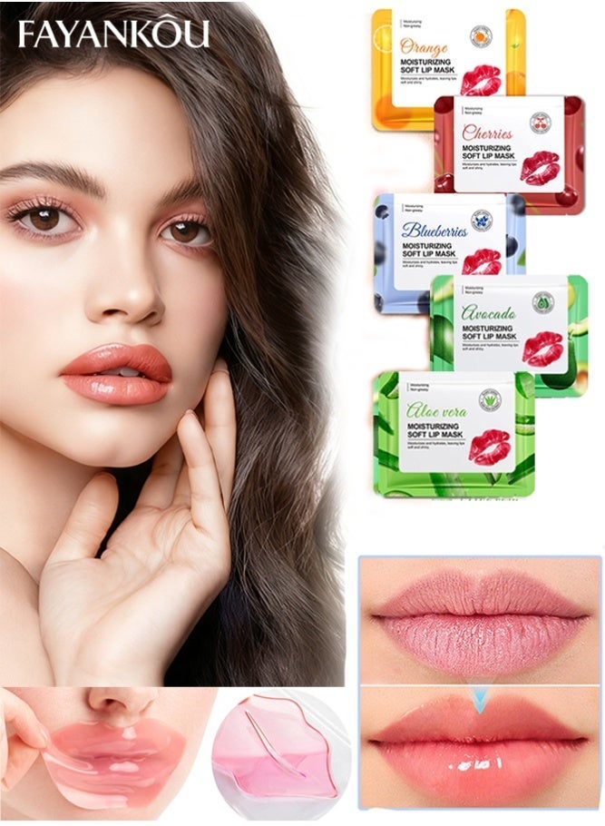FAYANKOU Lip Mask 10 Pack, Moisturizing Lip Plumper Patch, Anti-Wrinkle and Exfoliating, Long-Lasting Hydration for Dry Chapped Lips, Overnight Lip Care, Multicolor - Image 1