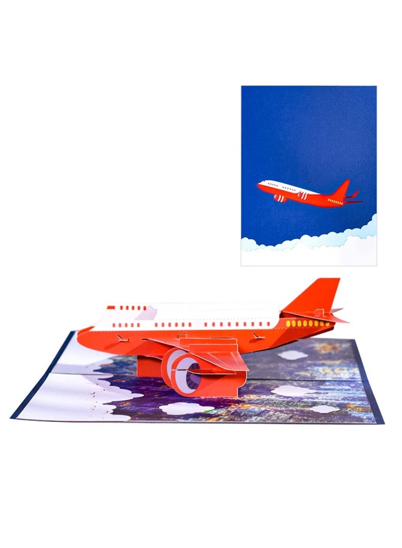 SOLARAE 3D Airplane Pop Up Card, Which Handmade Greeting Card for All Occasions Happy Birthday Anniversary Graduation Congratulations Fathers Day Retirement Get Well Pilots Plane Travelers - Image 1