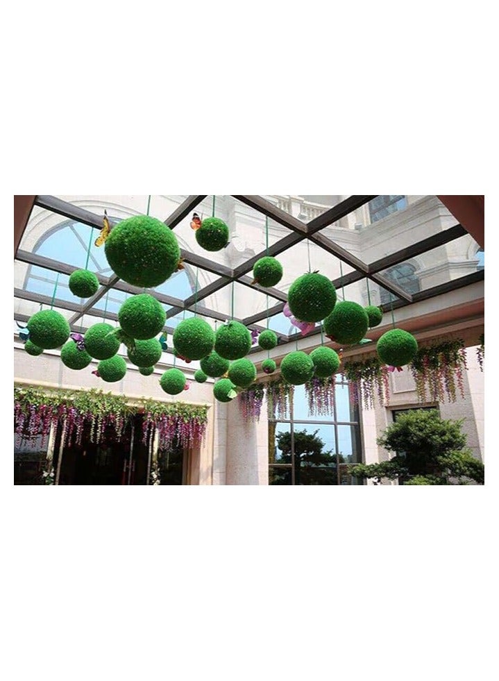 Indoor Outdoor Home Garden Wedding Party Artificial Plant Ball Hanging Green Grass Round Home Cafe Balcony Decor Artificial Plant 28" - Image 3