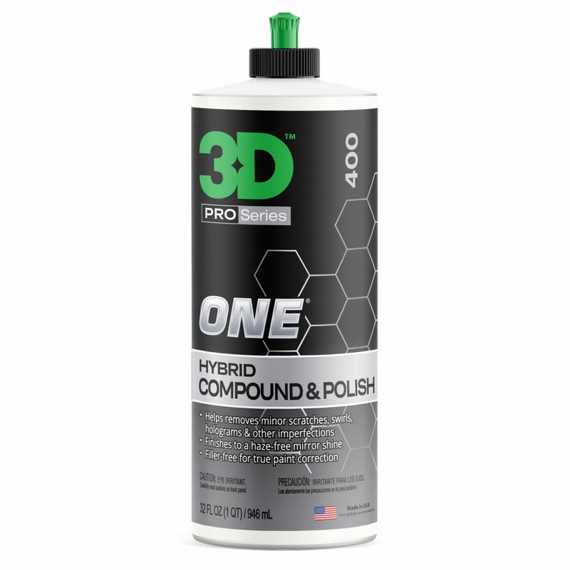 3D One Car Scratch & Swirl Remover Hybrid Rubbing Compound & Polish Buffing Compound for True Paint Correction 32oz Made in USA - Image 1