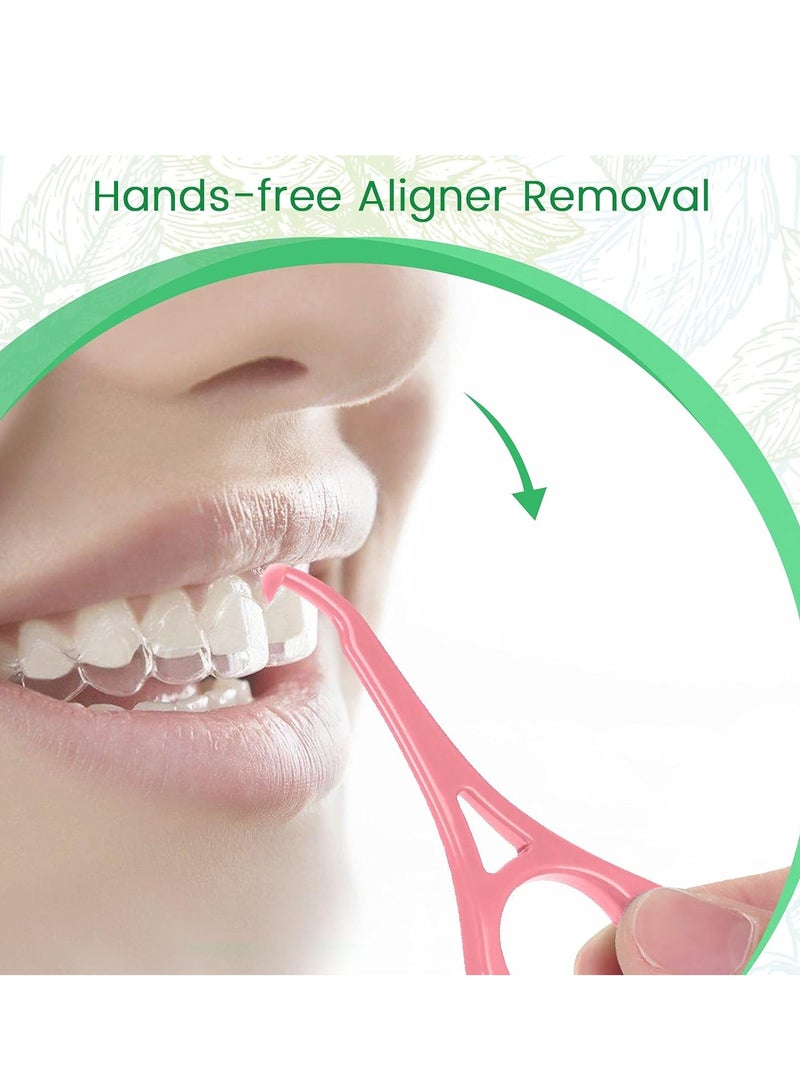 علبة مثبت تقويم الاسنان مع مرآة مدمجة، حزام مضغ، أداة إزالة وفرشاة تنظيف | علبة تقويم متينة للسفر، المنزل والمكتب - Image 3