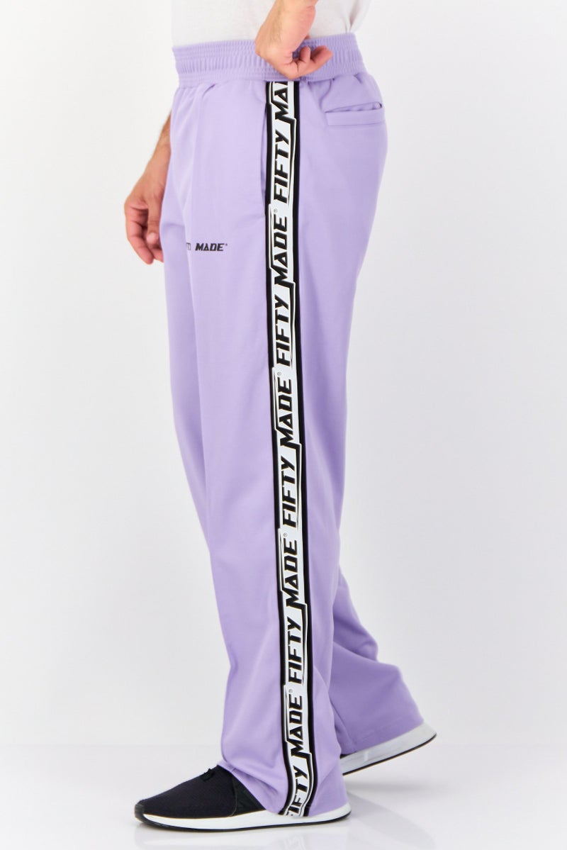 Fifty Made Men Sportswear Fit Long Inseam Training Track Pants, Lavender  - Image 4