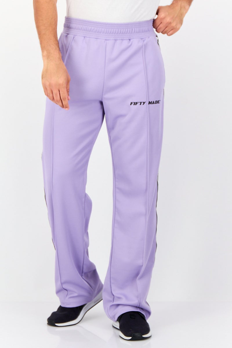 Fifty Made Men Sportswear Fit Long Inseam Training Track Pants, Lavender  - Image 1