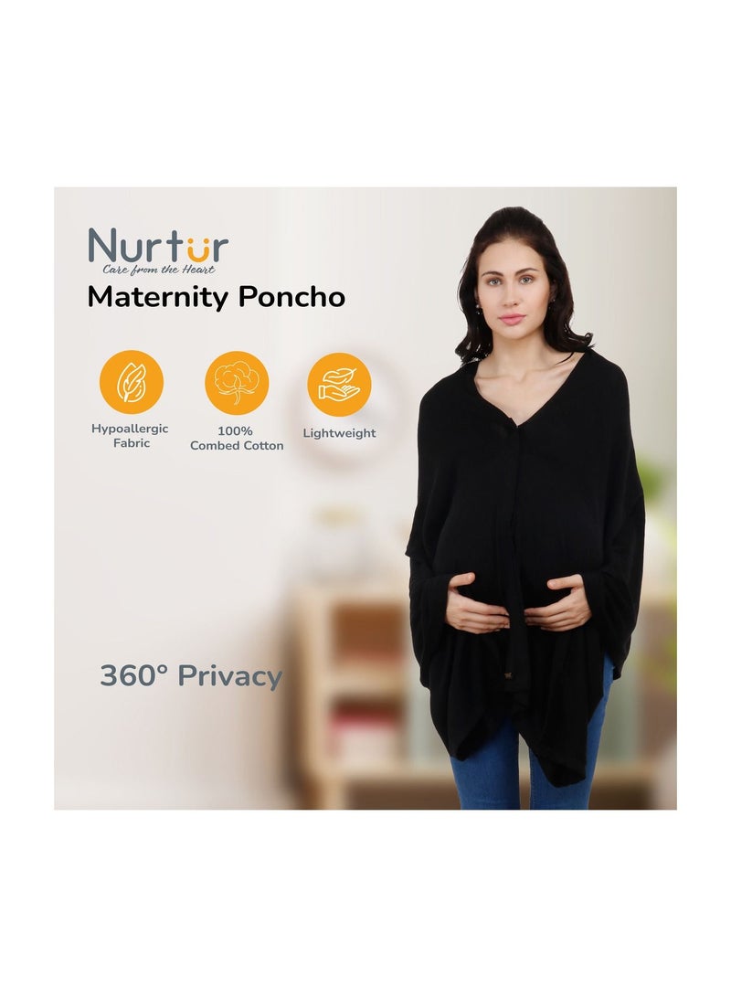 Nurtur Cotton Nursing Maternity Poncho For Breastfeeding in Car Plane or Public Places Light and Breathable Cotton Fabric 100% Privacy Universal Fit Official Product - Image 2