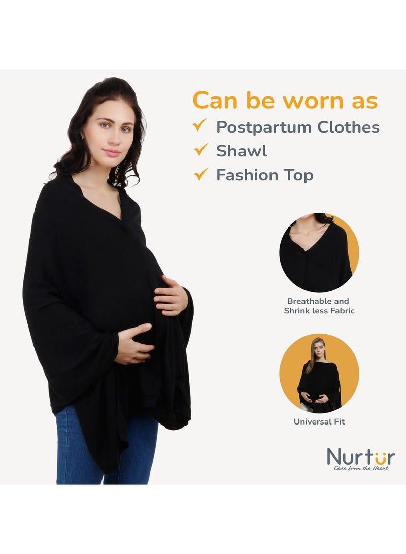 Nurtur Cotton Nursing Maternity Poncho For Breastfeeding in Car Plane or Public Places Light and Breathable Cotton Fabric 100% Privacy Universal Fit Official Product - Image 3