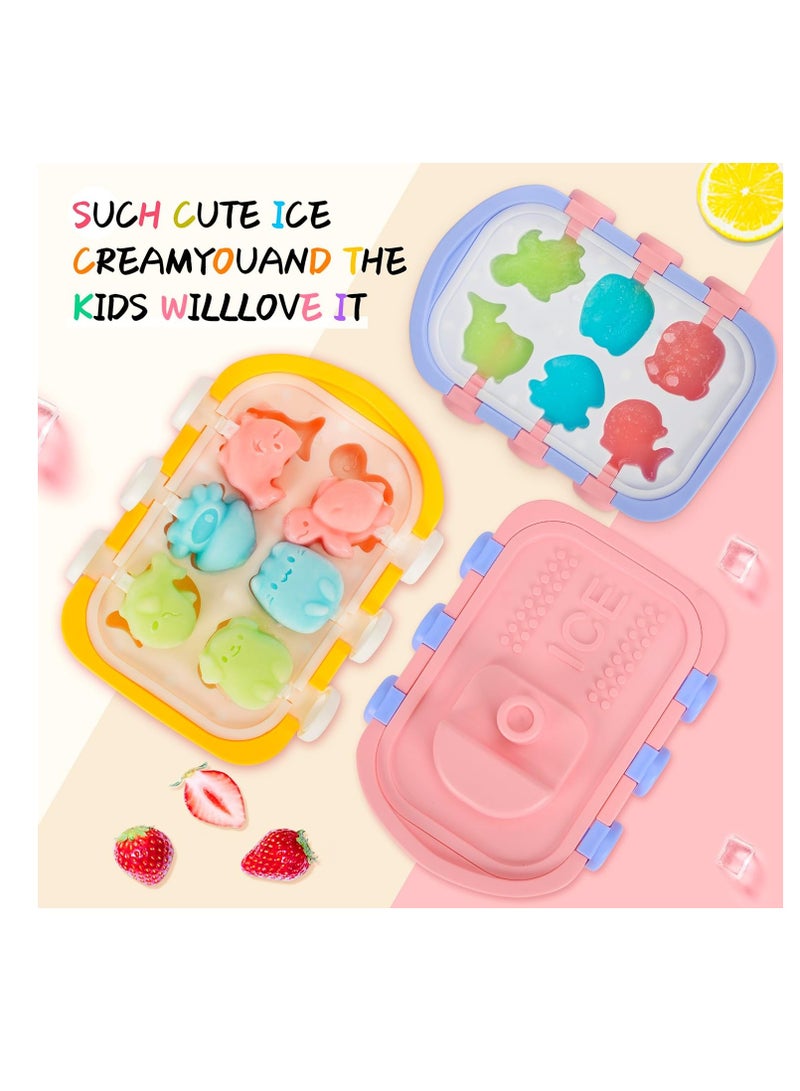 YelaJoy Popsicle Molds Homemade,  Reusable Easy-Off Popsicle Molds with Cartoon Shape, Easy Release Baby Ice Pop Molds for Toddlers (Yellow) - Image 3