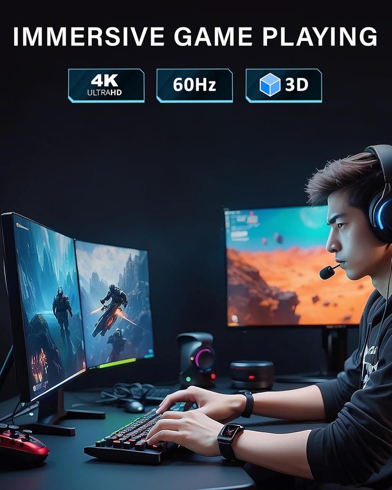 FEDUS كابل ديسبلاي بورت 4K، 5 متر كابل DP إلى DP [معتمد 4K@60Hz، 2K@240Hz، 1080@240Hz] كابل ديسبلاي بورت متوافق مع اللابتوب، الكمبيوتر، شاشة الألعاب، بطاقة الرسوميات، رمادي - Image 5