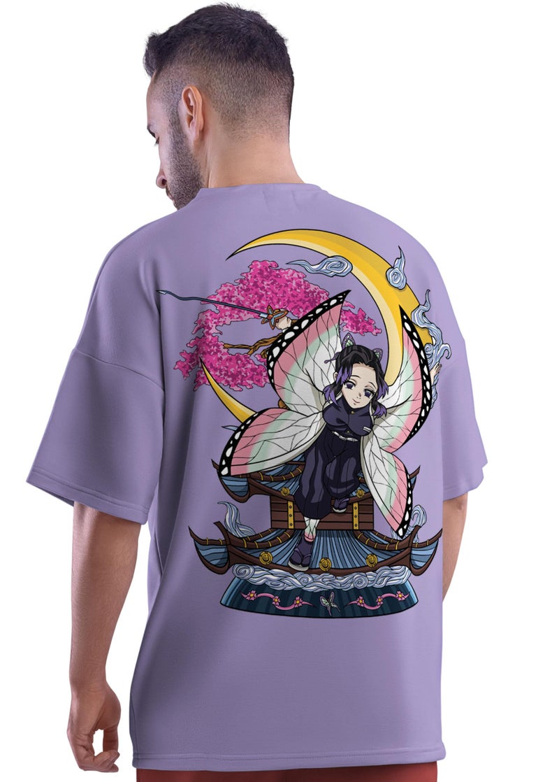 crazymonk Shinobu Kocho Oversized T-Shirt - Lilac, XL - Image 5