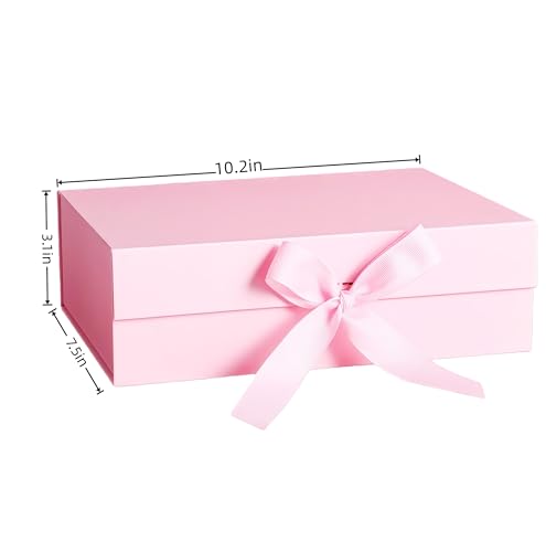 iefoah Pink Gift Box for Presents 10.2×7.5×3.1'' Gift Boxes with Lids Magnetic Closure Groomsman Bridesmaid Proposal Box for Wedding Birthday Valentine Bridal Showers Gift Packaging - Image 2
