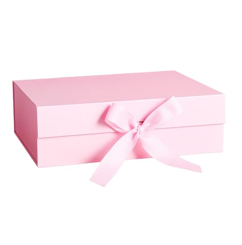 iefoah Pink Gift Box for Presents 10.2×7.5×3.1'' Gift Boxes with Lids Magnetic Closure Groomsman Bridesmaid Proposal Box for Wedding Birthday Valentine Bridal Showers Gift Packaging - Image 1