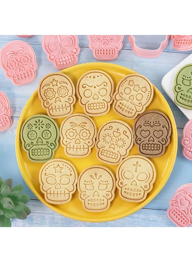Halloween Skull Cookie Cutter Set Gothic Sugar Skull Mold For Day Of The Dead - Image 1