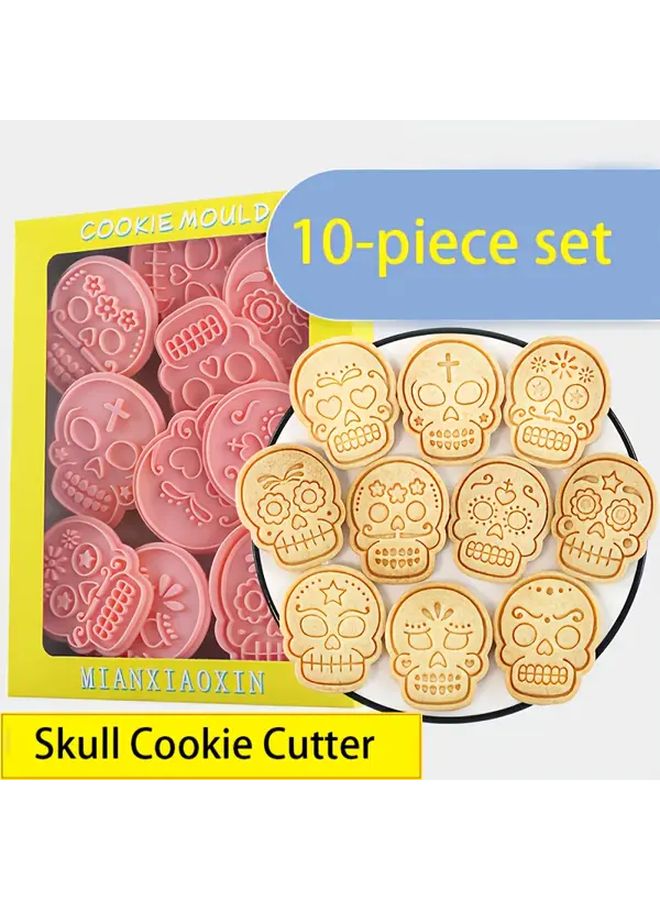 Halloween Skull Cookie Cutter Set Gothic Sugar Skull Mold For Day Of The Dead - Image 4