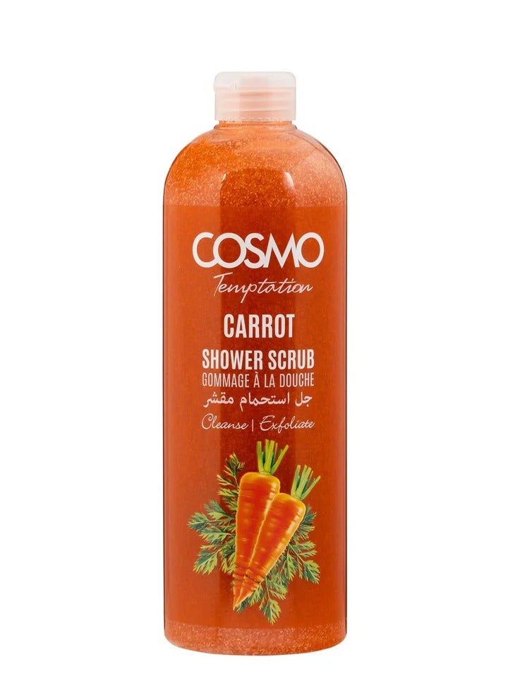 Cosmo  Temptation Carrot Shower Scrub 1000ml Moisturizing Body Wash for All Skin Types of Men & Women