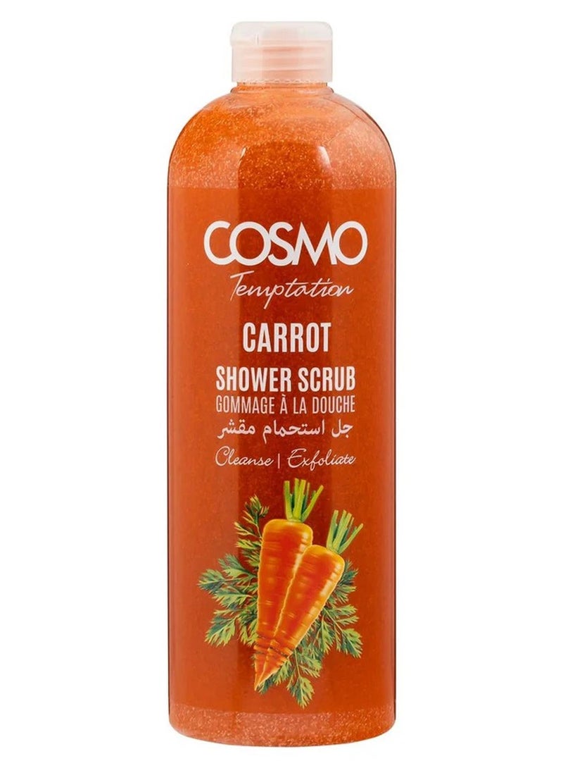Cosmo  Temptation Carrot Shower Scrub 1000ml Moisturizing Body Wash for All Skin Types of Men & Women