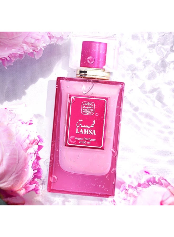 Naseem Lamsa Aqua Perfume 80ml - Discover a Luxurious Blend of Sweet Apples, Blooming Blossoms, Spicy Sandalwood, & Tangy Oranges for an elegant, Long-Lasting Fragrance Experience - Image 2