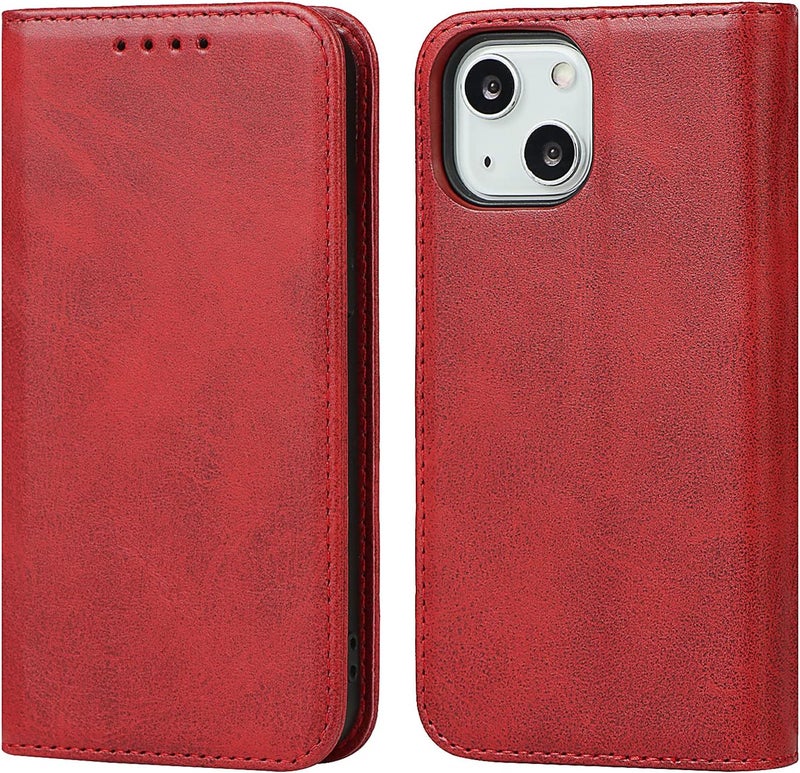 iCoverCase All user affordable trusted quality for iPhone 15 Wallet Case with Card Holder, PU Leather Magnetic Kickstand Feature Shockproof Protective Flip Cover Case - Red Easy handling optimized design - Image 1