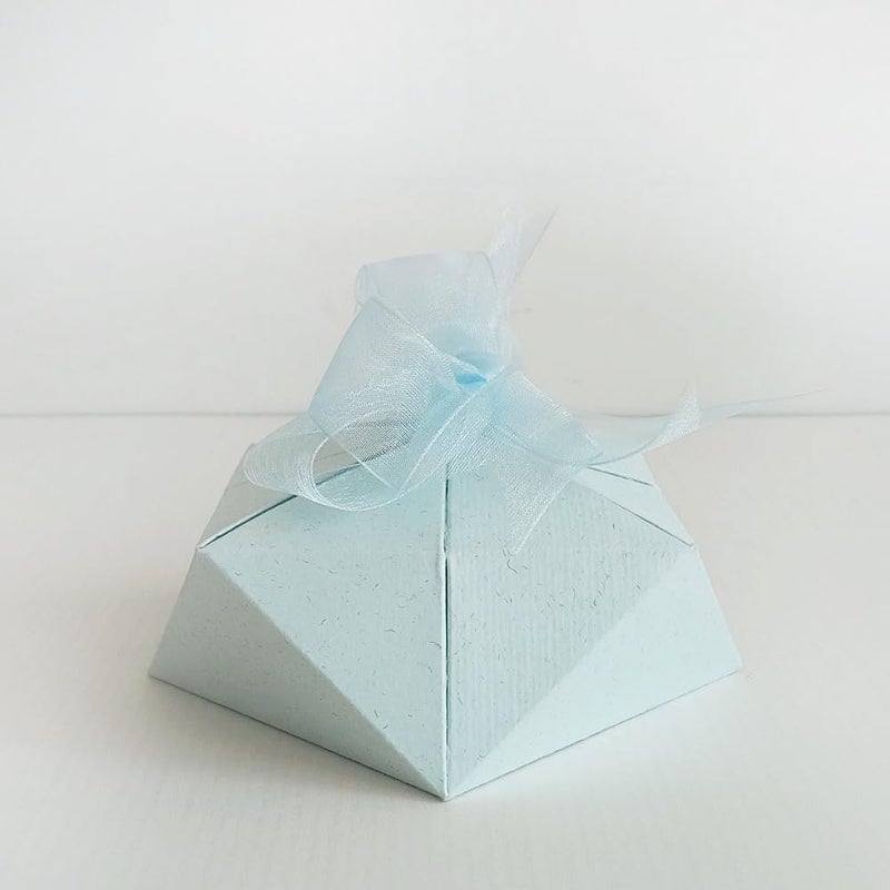 Kamalkali empty gift box with blue ribbon Wedding engagements birthday retun gift packing functions festivals Return gifts Pack of 10 - Image 1