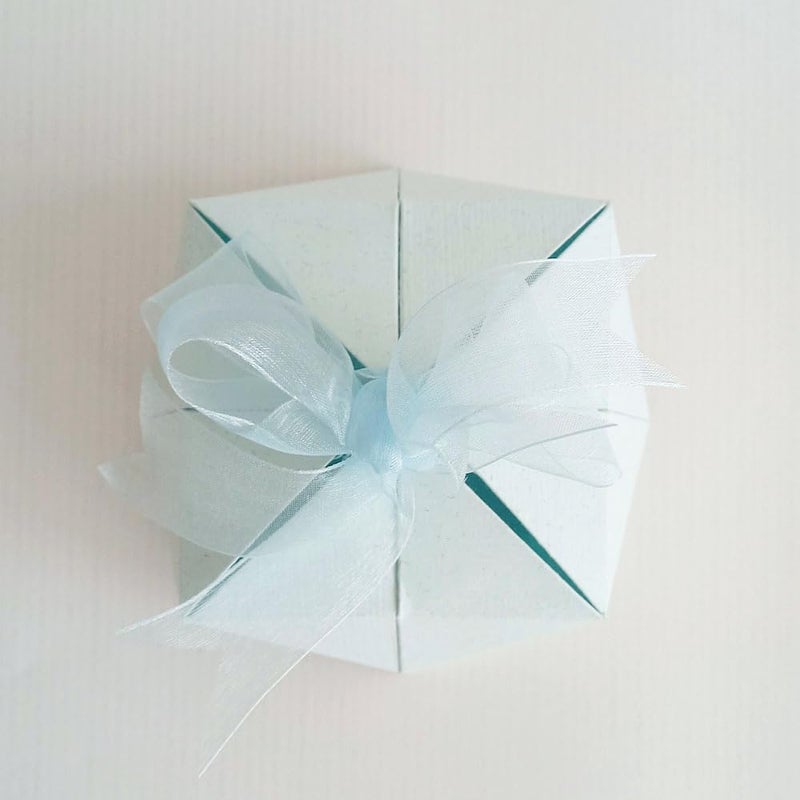Kamalkali empty gift box with blue ribbon Wedding engagements birthday retun gift packing functions festivals Return gifts Pack of 10 - Image 4