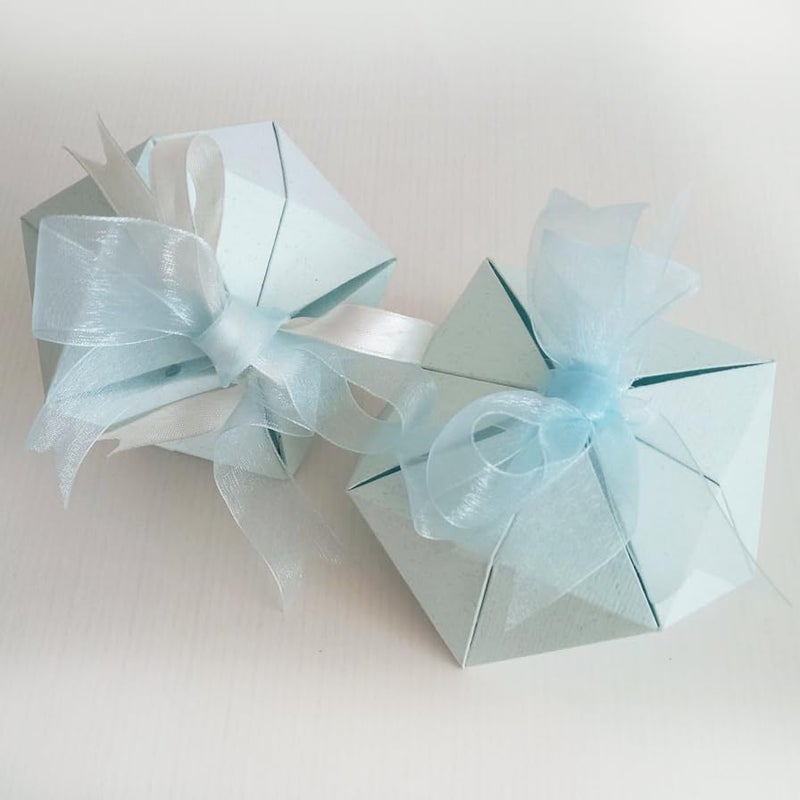 Kamalkali empty gift box with blue ribbon Wedding engagements birthday retun gift packing functions festivals Return gifts Pack of 10 - Image 5