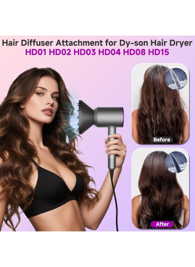 Hair Diffuser Attachment for Dyson Airwrap, Upgraded Diffuser Nozzle Compatible with Airwrap Styler, Diffuser Attachment for Airwrap HS01/HS05, for Replacement Part NO.973365-01, Grey - Image 2
