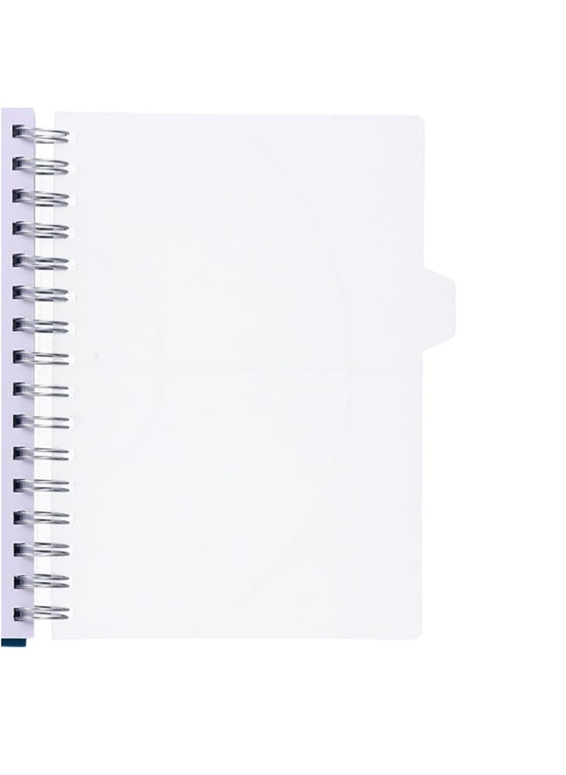 HQ - A4 Size Three Subject Spiral Notebook 200 Pages Purple - Image 1