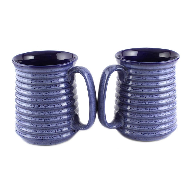 Reyavi Ceramic Beer Mug Large Mugs for Coffee Milk Smoothie and Shake Microwave Dishwasher Oven Safe Set of 2 440ml - Image 1