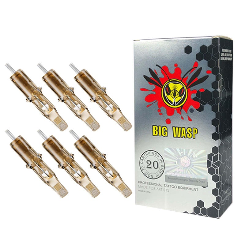 BIGWASP 12 Standard 15RM Tattoo Needle Cartridges 15 Curved Magnum 20Pcs Generation 3