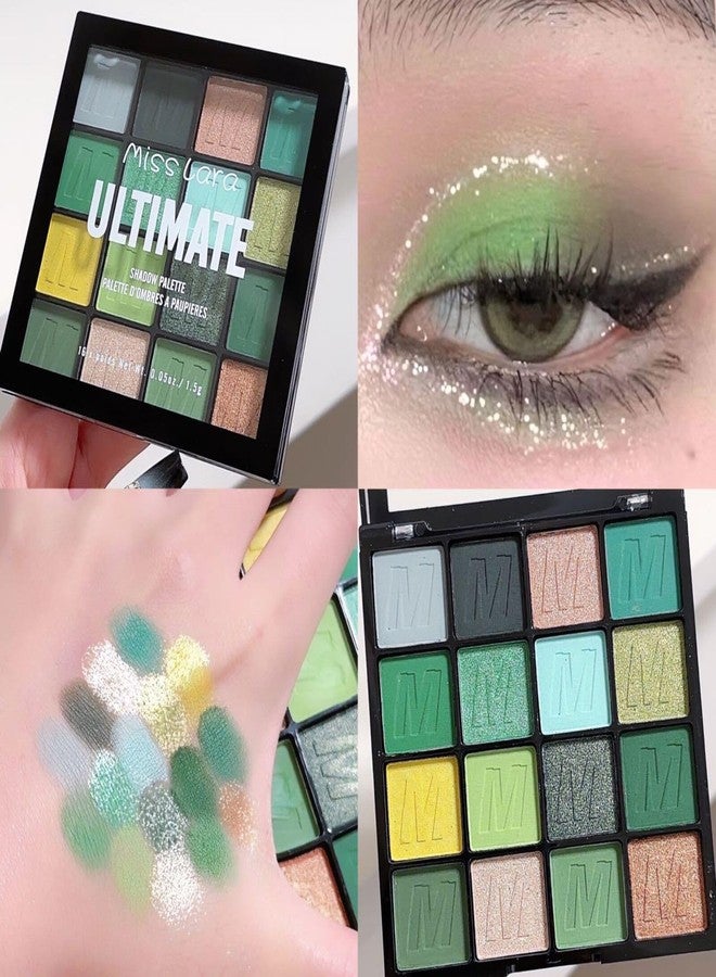 RoseFlower 16 Colors Green Eyeshadow Palette, Green Eyeshadow with Metallic and Matte Finishes, High-Pigment Eye Makeup Pallet with a Long-Wearing Formula, Eyeshadow Pallet for Halloween Parties Christmas - Image 3