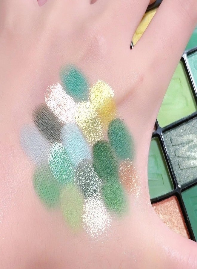 RoseFlower 16 Colors Green Eyeshadow Palette, Green Eyeshadow with Metallic and Matte Finishes, High-Pigment Eye Makeup Pallet with a Long-Wearing Formula, Eyeshadow Pallet for Halloween Parties Christmas - Image 4