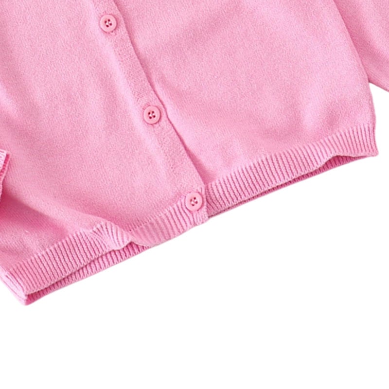 YAGATA Toddler Sweaters Baby Boys Girls Cardigan Sweatshirt Cotton Button Up Knit Long Sleeve Jacket Fall Tops 12-18M Pink 80 - Image 4