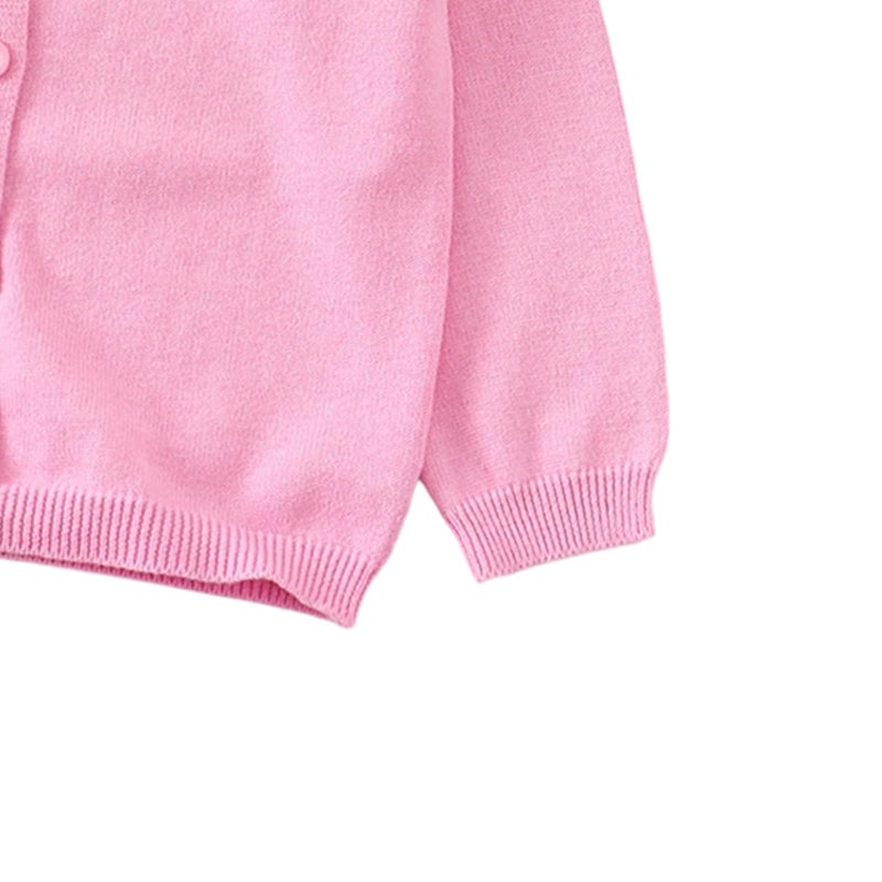 YAGATA Toddler Sweaters Baby Boys Girls Cardigan Sweatshirt Cotton Button Up Knit Long Sleeve Jacket Fall Tops 12-18M Pink 80 - Image 5