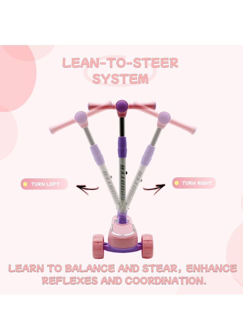 EASY FUTURE Foldable Kids Scooter with Height-Adjustable Handle, LED PU Wheels, Rear Brake & Music – Ideal for 3-8 Years - Image 4