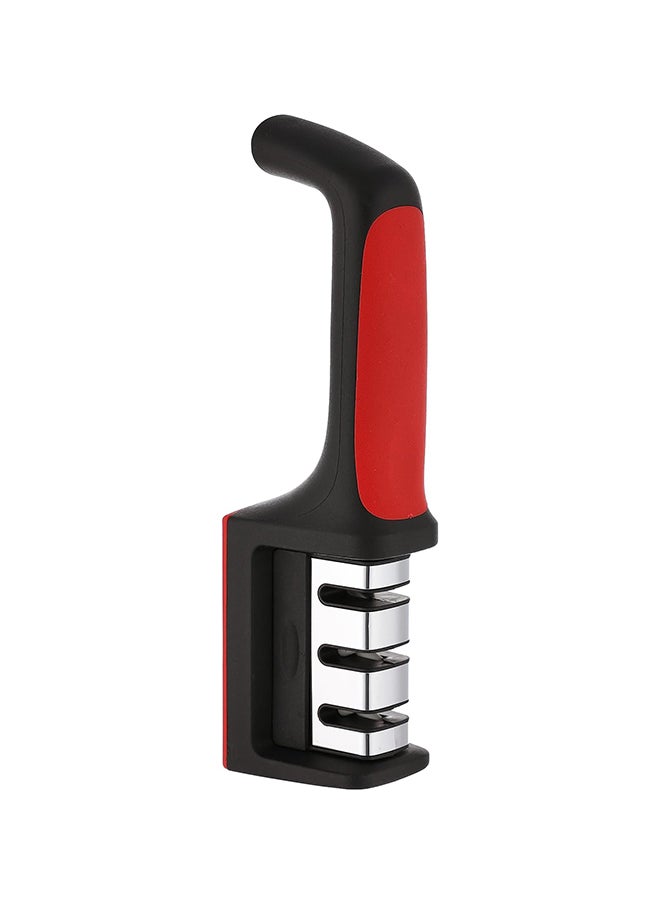 Generic - Other Stainless Steel Knife Sharpener With Plastic Handle And 3 Stage Sharping System Black Red - Image 1