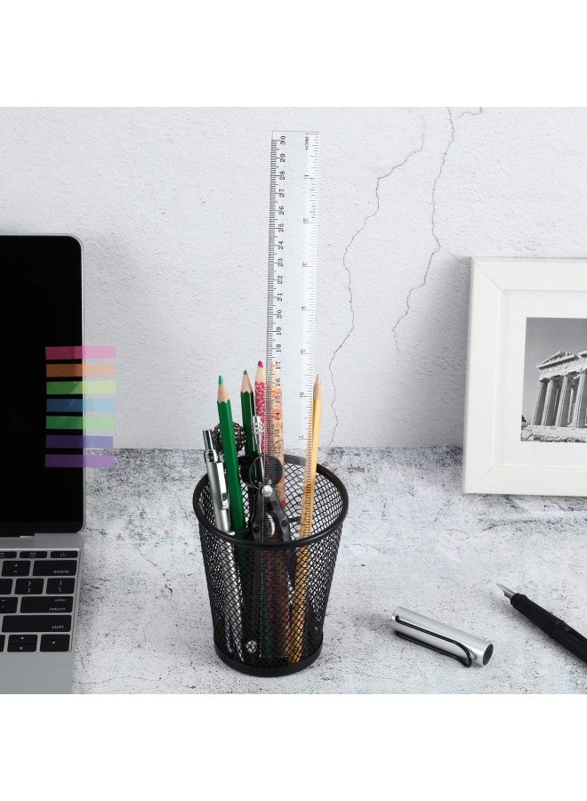 eBoot 20 Pack Clear Plastic Ruler 12 Inch Straight Ruler Flexible Ruler With Inches And Metric For School Classroom Home Or Office Clear  - Image 2