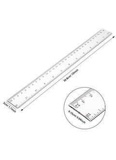 eBoot 20 Pack Clear Plastic Ruler 12 Inch Straight Ruler Flexible Ruler With Inches And Metric For School Classroom Home Or Office Clear  - Image 4