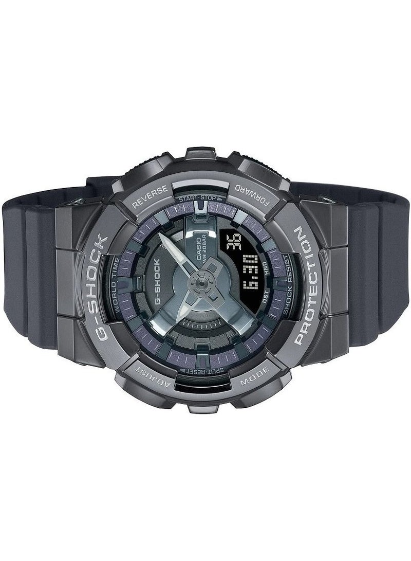 كاسيو للنساء ساعة جي شوك انالوج رقمية سوداء بسوار من الستانلس ستيل المقاوم للصدأ GM-S110B-8A - Image 2