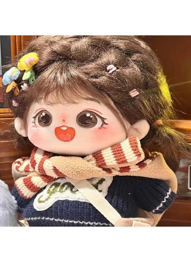 Chestnut Cotton Doll Doll Female Doll 20cm Non-Attribute Replaceable Humanoid Plush Doll Birthday Gift For Girls-Specification:Boneless Naked Baby [1 Random Skirt + Blush + Four-piece Dressing Set]-Color:Little Crooked  - Image 2