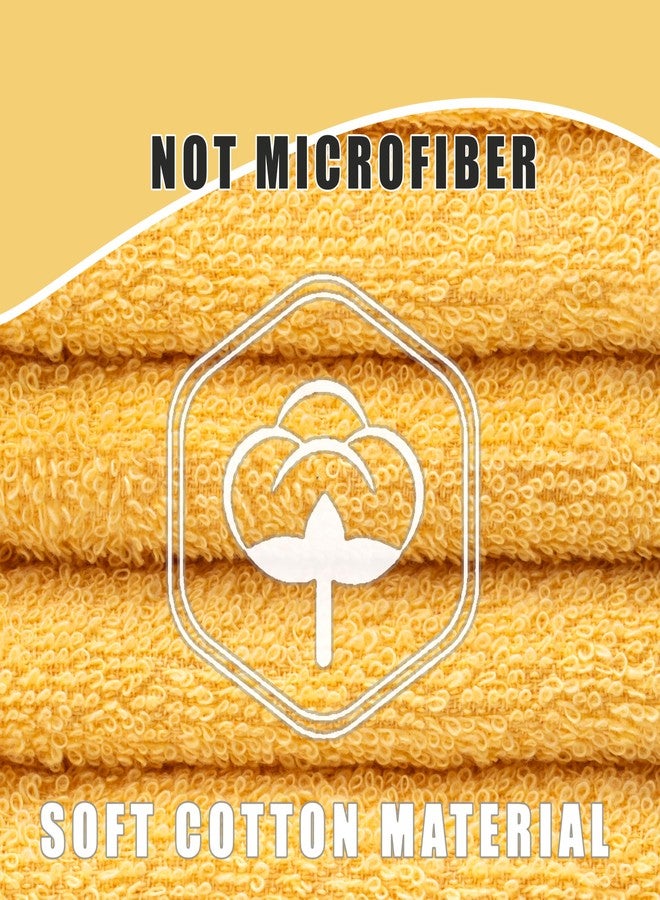 Textila Stores Textila Terry Wash Cloths - Pack of 10, Warm Yellow, 12x12 Inches - Soft, Absorbent & Multipurpose Cotton Washcloths for Face, Hand, Bath, Kitchen, Spa, Gym & Hotel Use - Image 2
