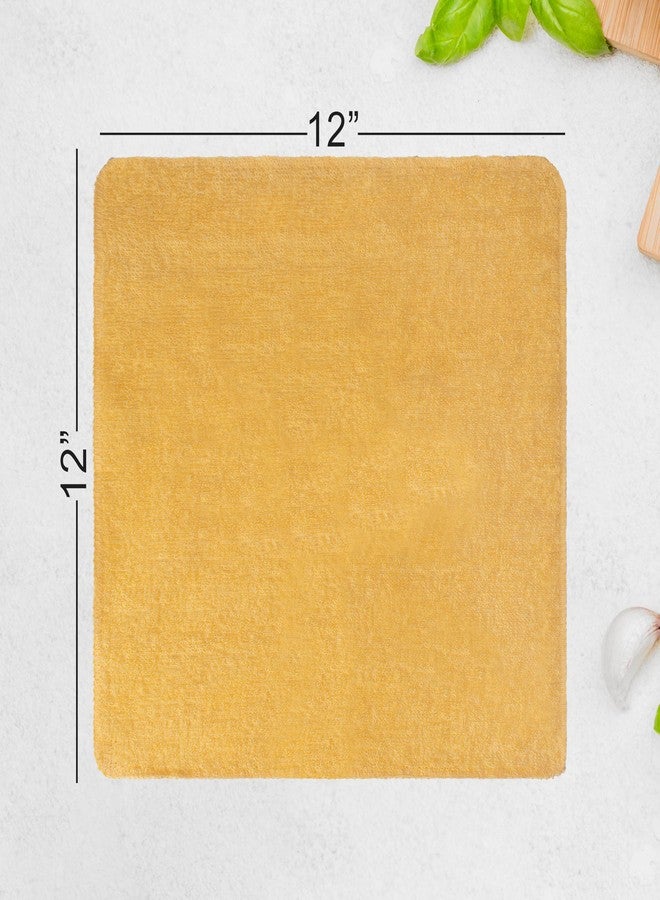 Textila Stores Textila Terry Wash Cloths - Pack of 10, Warm Yellow, 12x12 Inches - Soft, Absorbent & Multipurpose Cotton Washcloths for Face, Hand, Bath, Kitchen, Spa, Gym & Hotel Use - Image 4